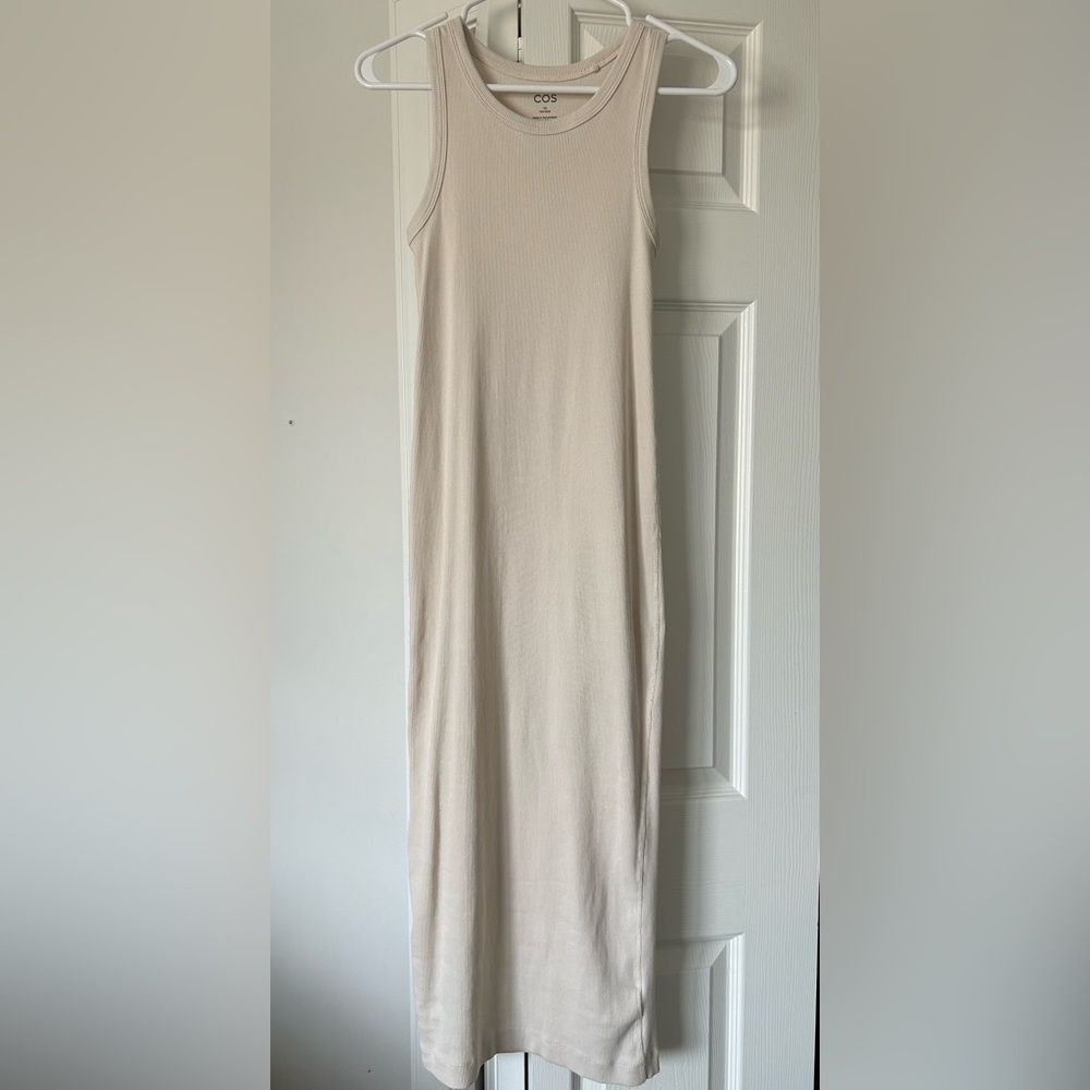COS Cream Long, Sleevless Dress